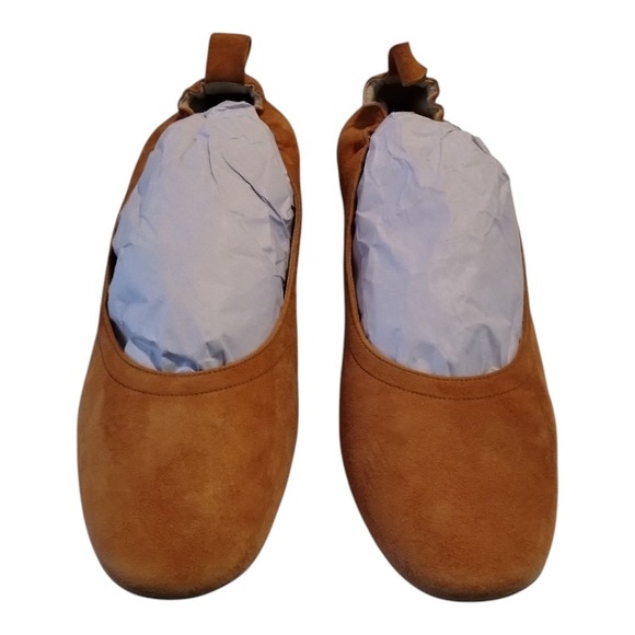 Everlane The Italian Leather Day Heel Cognac Suede Women's 10 Ballet Block Heel - Picture 6 of 7